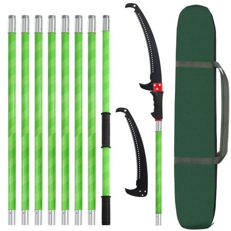 30 Feet Tree Pole Pruner Manual Branches Trimmer Tree Branch Garden Tools Loppers Hand Pole Saws Extendable Height Adjustable System for Sawing and Shearing