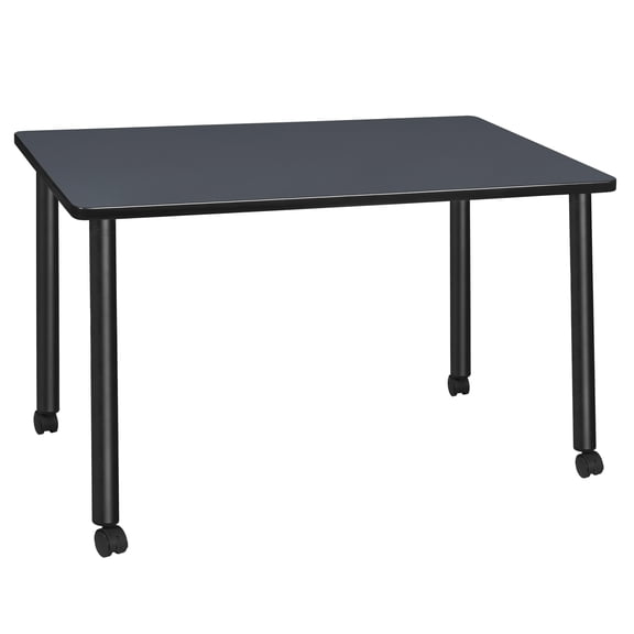 Romig Trek 42 x 24 in. Mobile Training Seminar Table- Grey Top, Black Legs