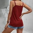 thumbnail image 4 of AOMPMSDX Tank Tops Women Solid Color V Neck Vest Tshirt Topgreat Daily Wear For Women 2024 Wardrobe Red Dressy Casual Cami Blouse L, 4 of 6