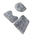 thumbnail image 1 of Inteprter Juego de alfombrillas de baño peludas, fáciles de limpiar y respetuosas con la piel, fabricadas con fibras acrílicas, alfombrilla Juegos de accesorios de baño Gris claro, 1 of 6