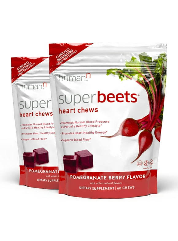 HumanN SuperBeets Heart Chews Daily Blood Pressure Support for Circulation - 120 Count
