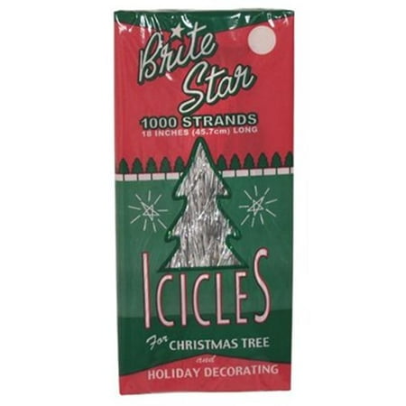 Brite Star Manufacturing 208808 1000 Strand Icicles Silver 18