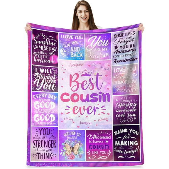 to My Cousin Throw Blanket, Happy Mothers Day Cousin, Best Cousin Ever Gifts, Birthday/Graduation Gift Idea for Cousin, Cousin Gifts Throw Blanket 50"X60" Inch