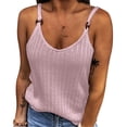 thumbnail image 4 of AWZXDE Cotton Tops for Women Fashion Solid Color Sleeveless Knitted Spaghetti Strap Cami Top, 4 of 5