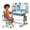 Blue #5, variant on Floseru Kids Table and Chair Set with Bookstand, Height-Adjustable Kids Functional Desk and Chair Set for Kids, Study Table for Boys Girls, Children Study Desk, School Study Table for Writing Reading