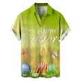 thumbnail image 3 of Camisas hawaianas con dibujos de conejos en 3D de color rosa para hombre y mujer, divertidas camisas de playa con estampado de día de Pascua, ropa para mujer y niño, camisa con botones de huevo de col, 3 of 5