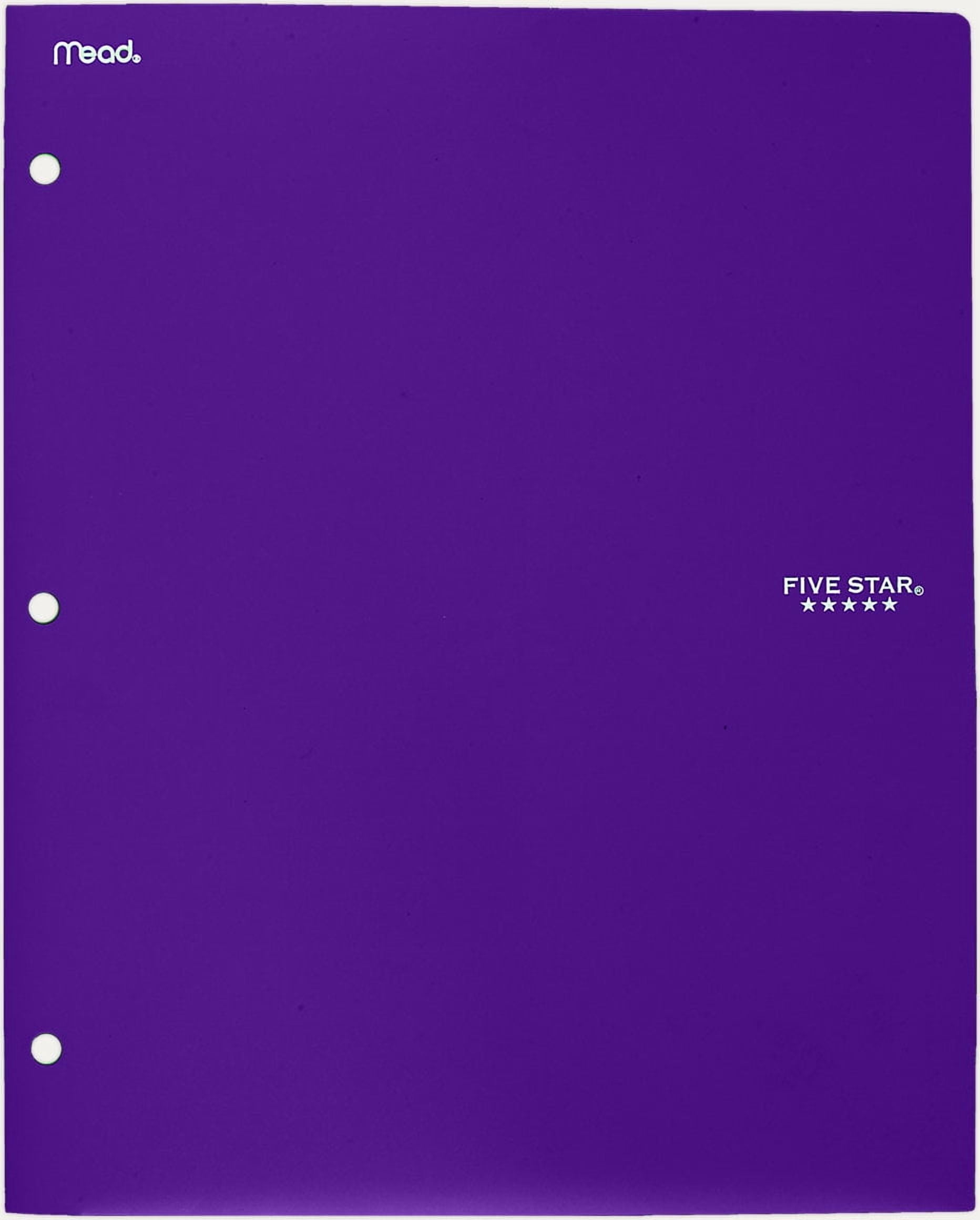 Five Star 2-Pocket Stay-put Tabs Folder with Three Hole Punched Black (33943)
