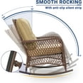 thumbnail image 5 of UDPATIO Outdoor Patio Rocking Chair, Patio Rattan Rocker Chair for Backyard, Porch, Balcony, Poolside, 350lbs Weight Capacity(Khaki), 5 of 8