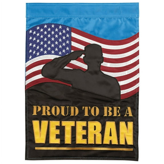 Proud Veteran Red, White, and Blue 13 X 19 Polyester Outdoor Hanging Garden Flag