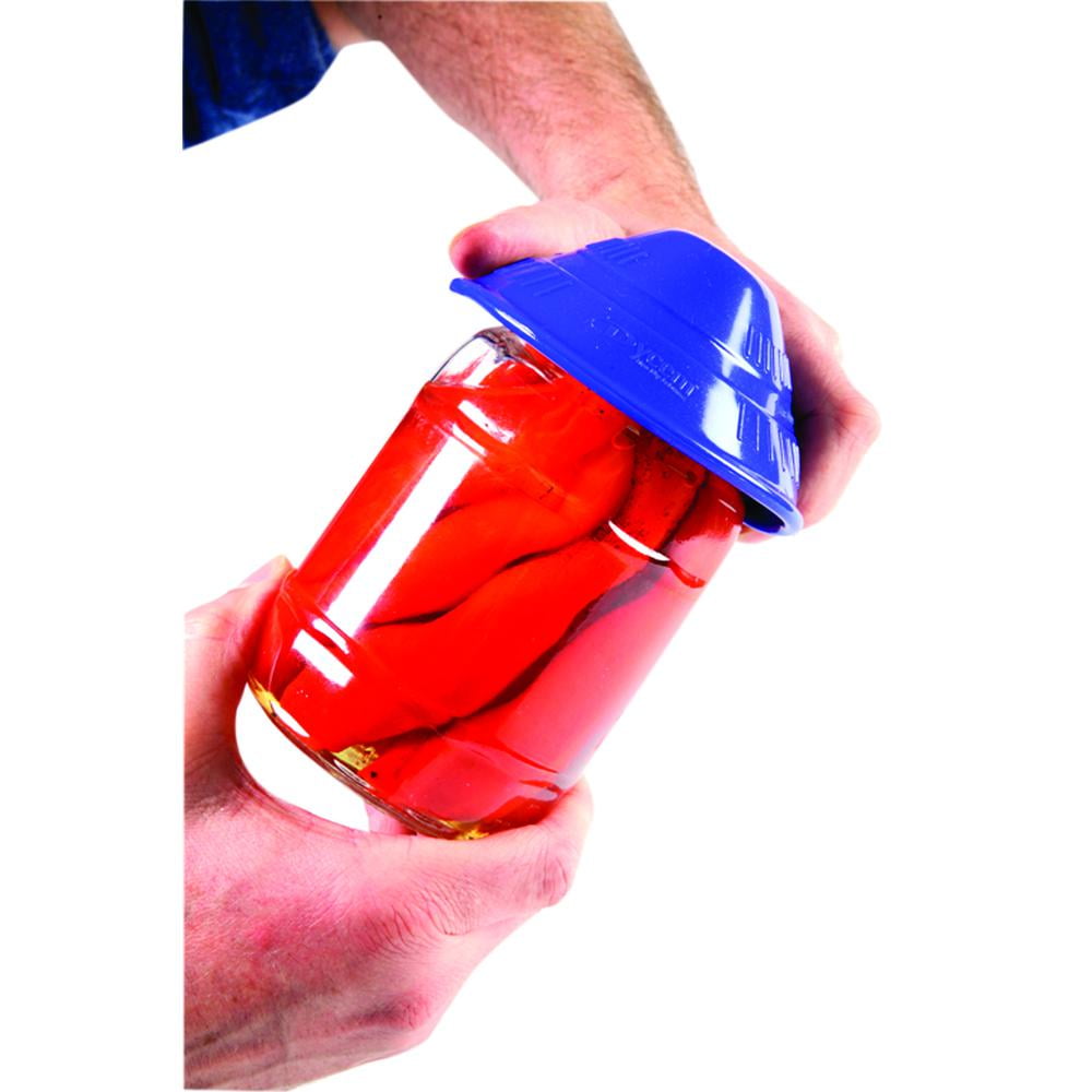 Dycem non-slip cone-shaped bottle opener, blue