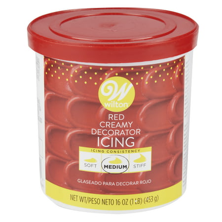 Wilton Creamy Decorator Icing, Red, 16oz (Best Icing For Christmas Cake)