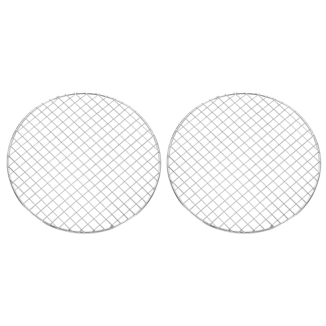 Uxcell 2 Pcs Soporte de Cocina Redondo, Diámetro de 11 Pulgadas, Rejilla de Acero Inoxidable para Parrilla, Barbacoa para Cocinar, Hornear y Freír al Aire, Plata