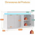 thumbnail image 2 of Armario de Cocina, Gabinete de Almacenamiento para Cocina con Luz LED y Toma de Corriente, 4 Puertas, 2 of 9