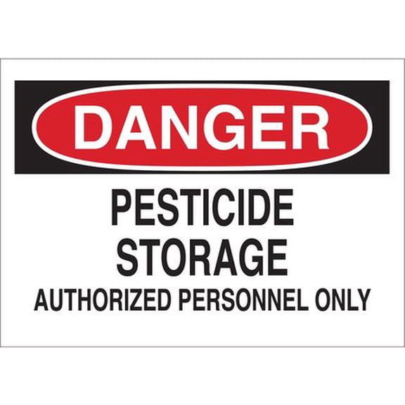 Pesticide, Danger, Polyester, 10" x 14", Adhesive Surface, Not Retroreflective