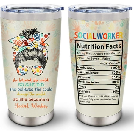 

Social Worker Gifts For Women Tumbler Best Social Worker Gifts - Appreciation Gift For Social Workers - Funny Social Works Birthday Gift Ideas Coffee Cup 20oz