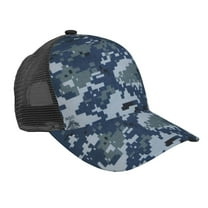 Trucker Hat For Men Women Navy Blue Digital Camouflage Sports Baseball Cap Sun Hat Mesh Golf Dad Hat