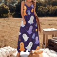 thumbnail image 2 of Halloween Ghosts Horror Pumpkin Sleeveless Dress for Women Clothing Female Women's Summer Skirt, 2 of 7