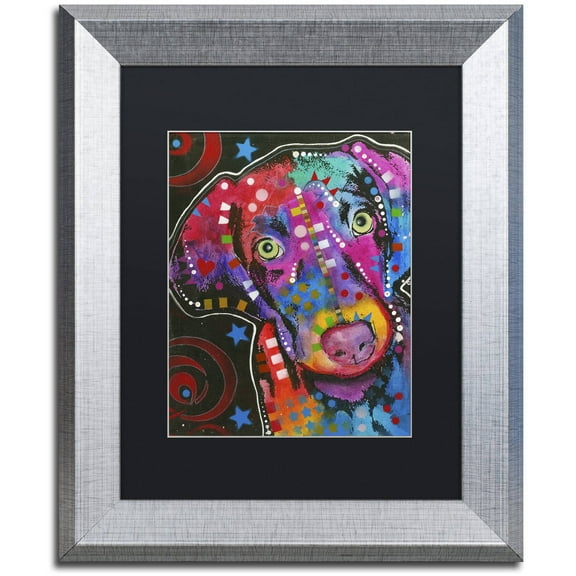 Trademark Fine Art "18" Canvas Art by Dean Russo, Black Matte, Silver Frame