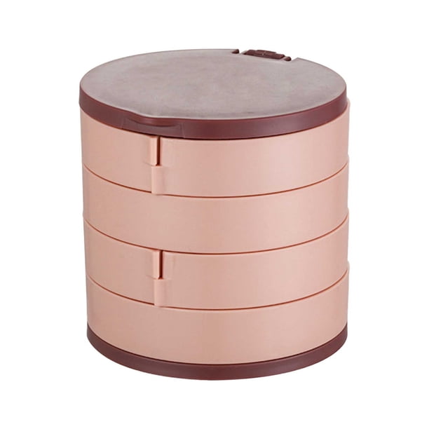 Joyero Giratorio Azp240802007 | Organizador de Pendientes Giratorio de 360 Grados con Múltiples Compartimentos | Estuche de Cuero Forrado de Terciopelo para Pendientes, Anillos y Accesorios Pequeños