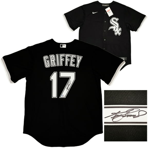 Chicago White Sox Ken Griffey Jr. Autographed Black Nike Jersey Size L Beckett BAS Witness 212473