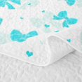 thumbnail image 5 of meiyoeat Blue Bow Twin Quilt Set for Girls, Watercolor Ribbon Twin Coverlet Set for Bedroom, Turquoise, 2pcs, 5 of 7