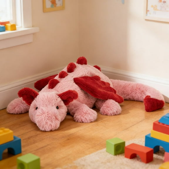 NOBRAND 2026 New Heart Dragon Stuffed Toys, 20 inches, Large Heart Dragon Stuffed Animals, Soft Pink and Red Plush Toy, Valentines Day Gifts