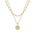 thumbnail image 1 of Colliers Initiaux Superposés pour Femmes, Collier Chaîne Trombone Simple Mignon Pendentif Lettre Hexagonale Collier Ras du Cou Initial Or Colliers Superposés pour Femmes, Or, 1 of 5