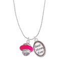 thumbnail image 1 of Delight Jewelry Silvertone Hot Pink Center Spinner Best Mom Ever Charm Necklace, 1 of 4