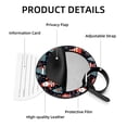 thumbnail image 4 of Christmas Set of 2pcs PU Leather Round Suitcase Tags with Privacy Cover and Name ID Tag - Ideal for Travel Luggage, Handbags, Backpacks, School Bags, 4 of 6