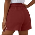 thumbnail image 5 of DISKEBUISS Women's Cotton Shorts High Waist Drawstring Short Pants with Pockets for Summer Daily Casual, 5 of 5