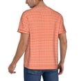 thumbnail image 2 of Hirioo Orange Gingham for Men's Baseball T-shirt Shirts Short Sleeve Casual Summer Button Stretch T Shirts,Size S-4XL-4X-Large, 2 of 7