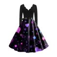 thumbnail image 4 of Fgvctg Valentine'S Day Spring Dresses For Women 2026 Date Night Vintage Cocktail 1950S Dress Cute Heart Print V Neck Dresses Sweet Romantic Long Sleeve Clothing Fit Outfit Purple 3XL, 4 of 4