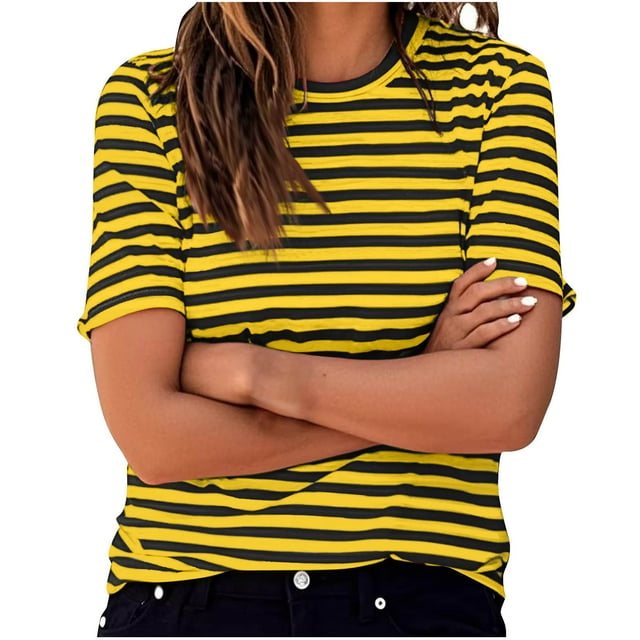 Liquidation! Hauts Grande Taille pour Femmes, Blouse à Manches Courtes d'Été pour Femmes, Mode Décontractée Confortable Imprimée à Manches Courtes Col Rond T-Shirt