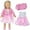 PK.Pink, variant on Red Winter Doll Clothes Set for 14-18 Inch Dolls: Coat, Dress, Socks, Headband ,4-Piece Outfit ,Perfect Christmas Gift Pink