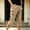 Khaki, variant on Ciovxyn Men's Casual Cargo Capri Pants with Multi-Pocket and Elastic Waist - Army Green L