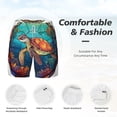 thumbnail image 5 of Balery Sea Turtle in Coral Mens Swim Trunks Swim Shorts for Men Quick Dry Inseam Beach Shorts with Compression Liner Pocket-Medium, 5 of 9