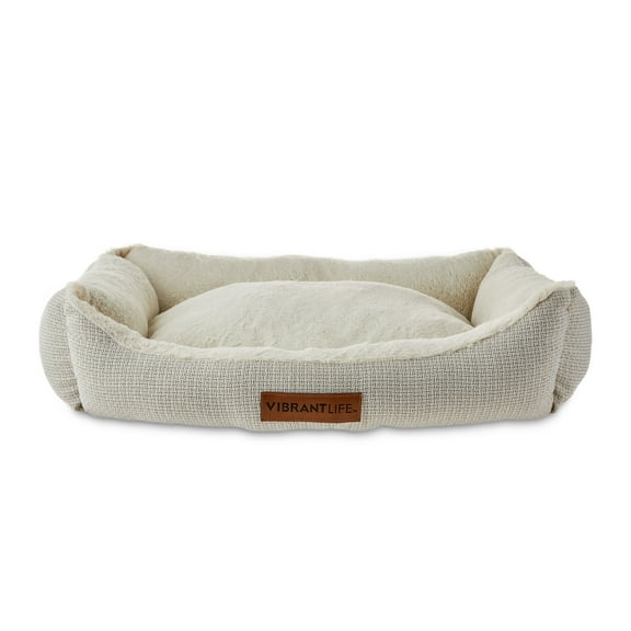 Vibrant Life Luxe Cuddler Pet Bed, Cream, 1 Count, 27" x 21"