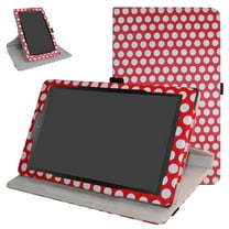 Labanema 7" All-New Fire 7 Tablet 2017 / Fire 7 2015 Case, 360 Degree Rotary Stand 7" All-New Fire 7 Tablet 2017 / Fire 7 2015 Cover, Case for 7" All-New Fire 7 Tablet 2017 / Fire 7 2015 (Dot red)