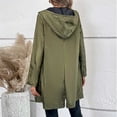 thumbnail image 6 of Lovskoo Women's Trench Coat Windbreaker Long Sleeve Solid Thin Hooded Zipper Casual Sport Coat Olive Green, 6 of 7