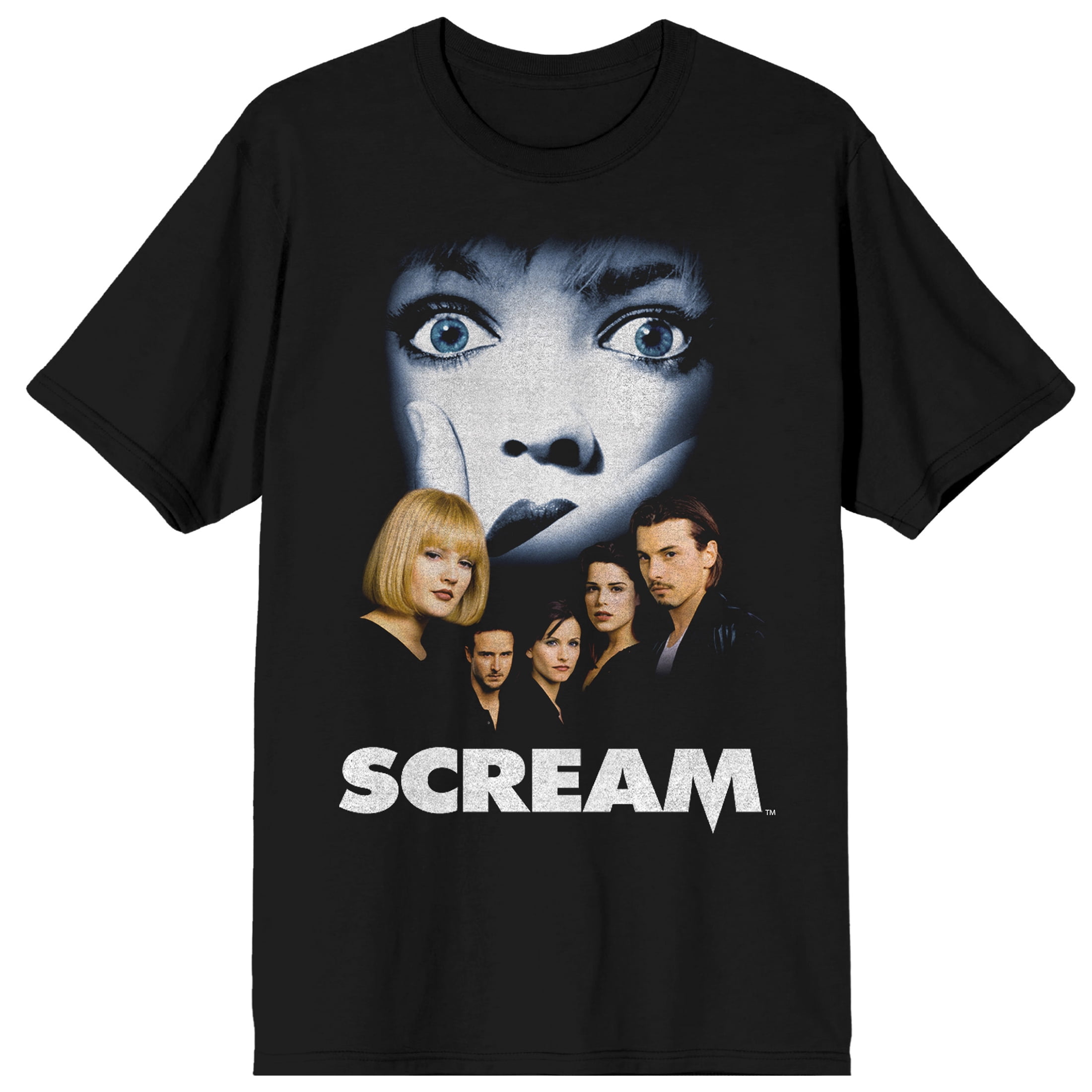 Scream 1-3 Distressed Movie Poster Crew Neck Short Sleeve Women's Black ...