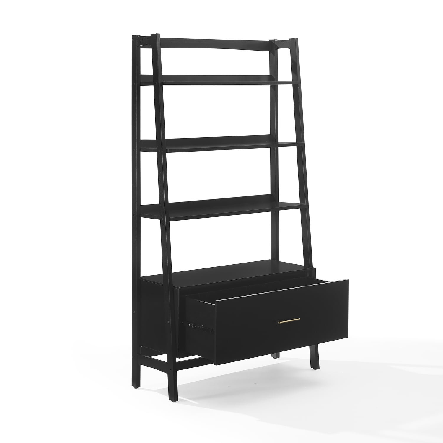 Crosley Furniture Landon Large Etagere Bookcase in Matte Black