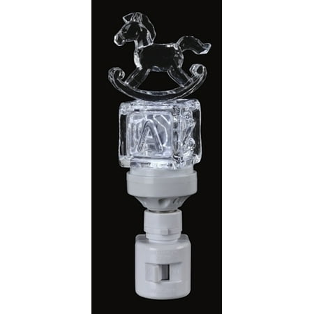 

Roman 6.5 Icy Crystal LED Lighted Baby Block Rocking Horse Night Light