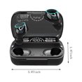 thumbnail image 3 of Wireless Earbuds, Bluetooth Ear Buds with Big Bass Stereo Sound, 48 Hours Playtime, Lightweight in-Ear Fit Earphones, IPX7, Hands-Free Calls with AI for iPhone, Android, Pad, Sports, Workout,Black, 3 of 9