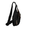 thumbnail image 3 of PULLIMORE Canvas Sling Bag Chest Pack Casual Lightweight Crossbody Backpack for Travel Hiking Cycling (Black), 3 of 9