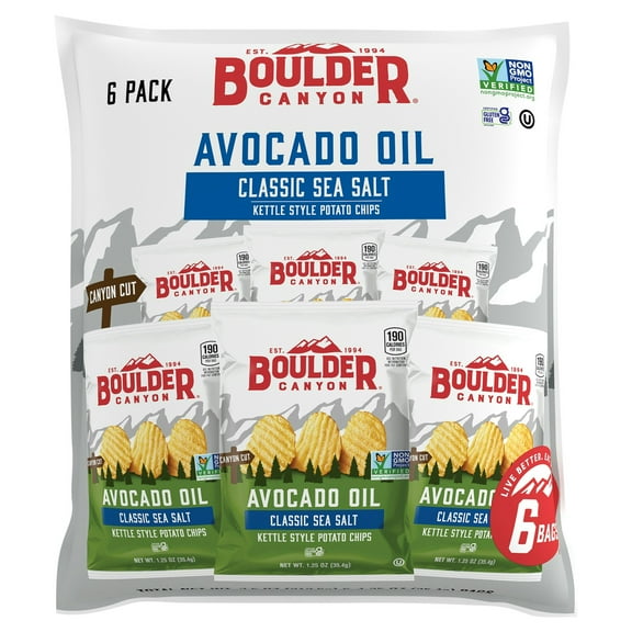 Boulder Canyon Classic Sea Salt Avocado Oil Chips 1.25 oz (Pack of 8)