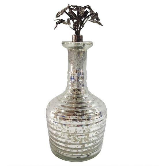 A&B Home Perfume Bottle, Antique Silver-Color:Antique Silver,Style:Vintage Glamour