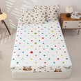 thumbnail image 4 of Homewish Cartoon Cute Bear Zipper Full Size Comforter Sets with Fitted Sheet and 2 Pillowcases,Rustic Farmhouse Pine Cone Zipper Bedding Set For Girls Boys,Reversible,4-Piece, 4 of 7