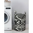 thumbnail image 3 of Abstract Laundry Bag, Continuing Formation of Hexagons on a Dark Background Simplistic Layout, Basket with Handles Drawstring Closure for Laundromats, 13" x 19", Charcoal Grey Ivory, by Ambesonne, 3 of 4