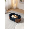 thumbnail image 4 of Scandinavian style Elevated Dog Bed Pet Sofa With Solid Wood legs and Walnut Bent Wood Back,&nbsp; Cashmere Cushion,Small Size, 4 of 9