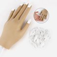 thumbnail image 2 of Mano de práctica para uñas acrílicas: las puntas de las uñas mejoradas nunca se caen, los dedos nunca se rompen, mano de entrenamiento de uñas móviles flexibles, ideal para practicar suminis, 2 of 5